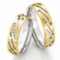 Preview: Bicolor Trauringe aus 585 Weissgold und Gelbgold RU65050