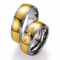 Preview: Gold Steel Trauringe Edelstahl und 585 Gelbgold PB209777