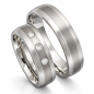 Preview: Partnerringe aus Titan und Edelstahl 3 Brillanten PB099599
