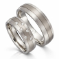 Preview: Eheringe aus Titan und Edelstahl 6 Brillanten PB099601