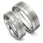Preview: Eheringe aus Titan und Edelstahl 4 Brillanten PB099602