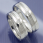 Preview: Weissgold Eheringe mit umlaufenden Glanzrillen P4112873