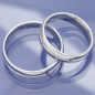 Preview: Weissgold Eheringe mit Glanzrille P4112906