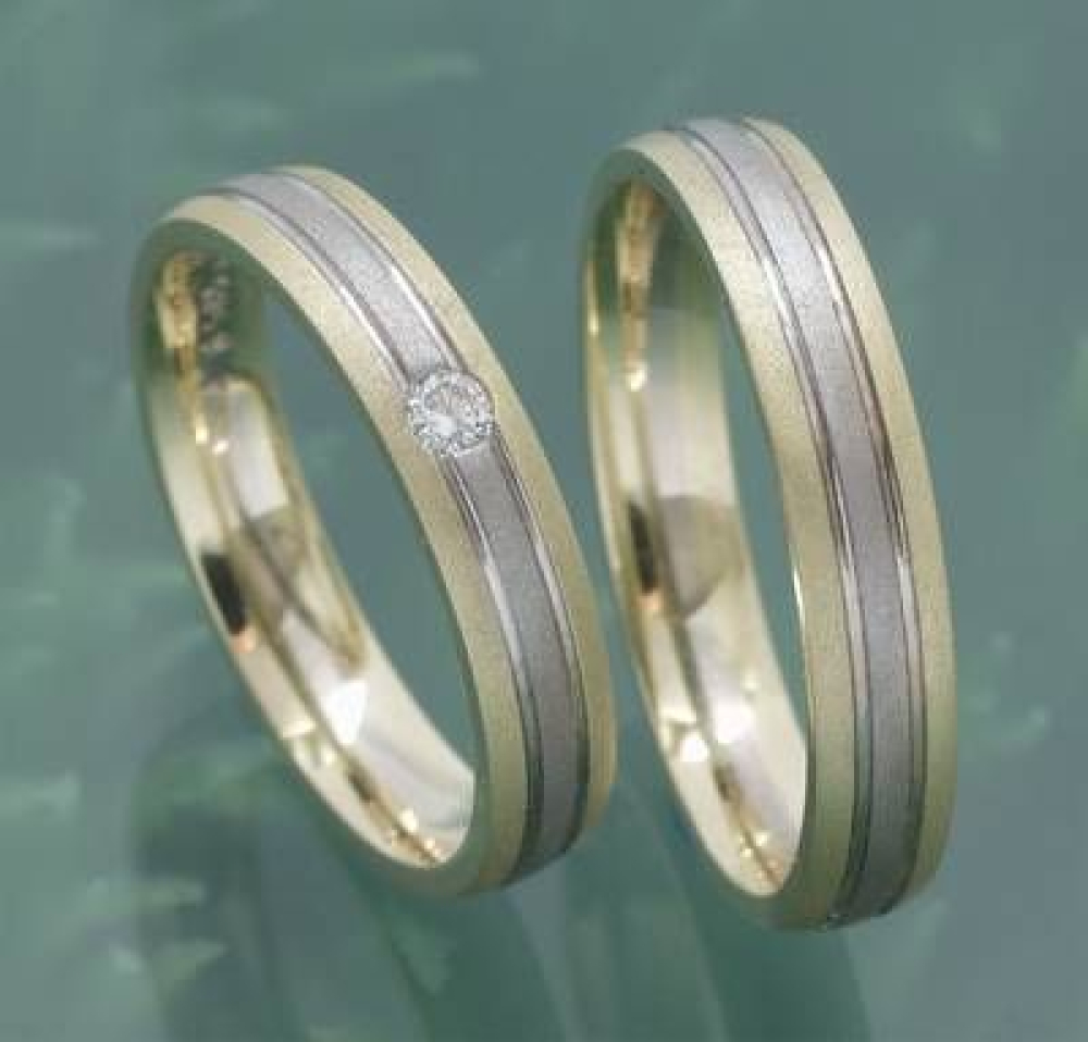 Eheringe Gelb und Weißgold 0523295