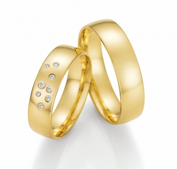 Eheringe Solid VII – 585 Gelbgold mit 0,065 ct Brillanten