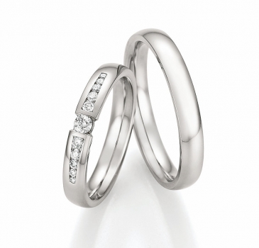 Exklusive Hochzeitsringe Solid IX – 585 Weißgold mit 0,250 ct Brillanten