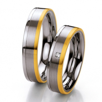 Steel & Gold Trauringe aus Edelstahl und 585 Gelbgold  PB099609