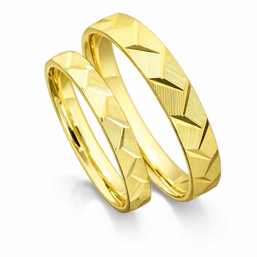 Preview: schmale Trauringe aus Haselnuss Gold