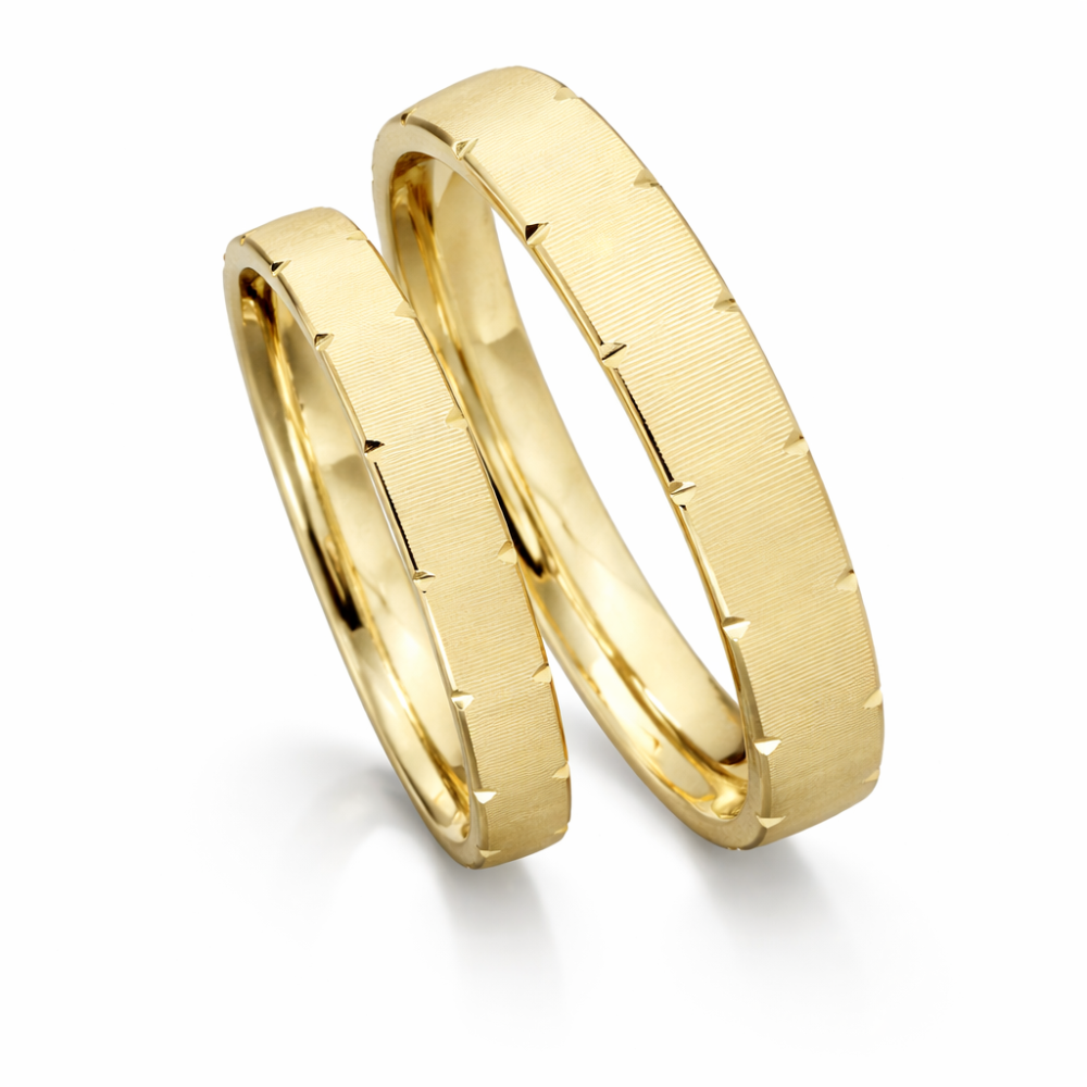 Preview: schmale Trauringe aus Haselnuss Gold