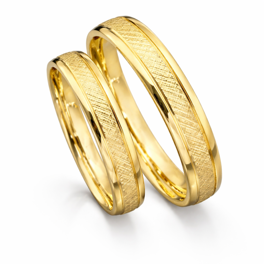 Preview: schmale Trauringe aus Haselnuss Gold