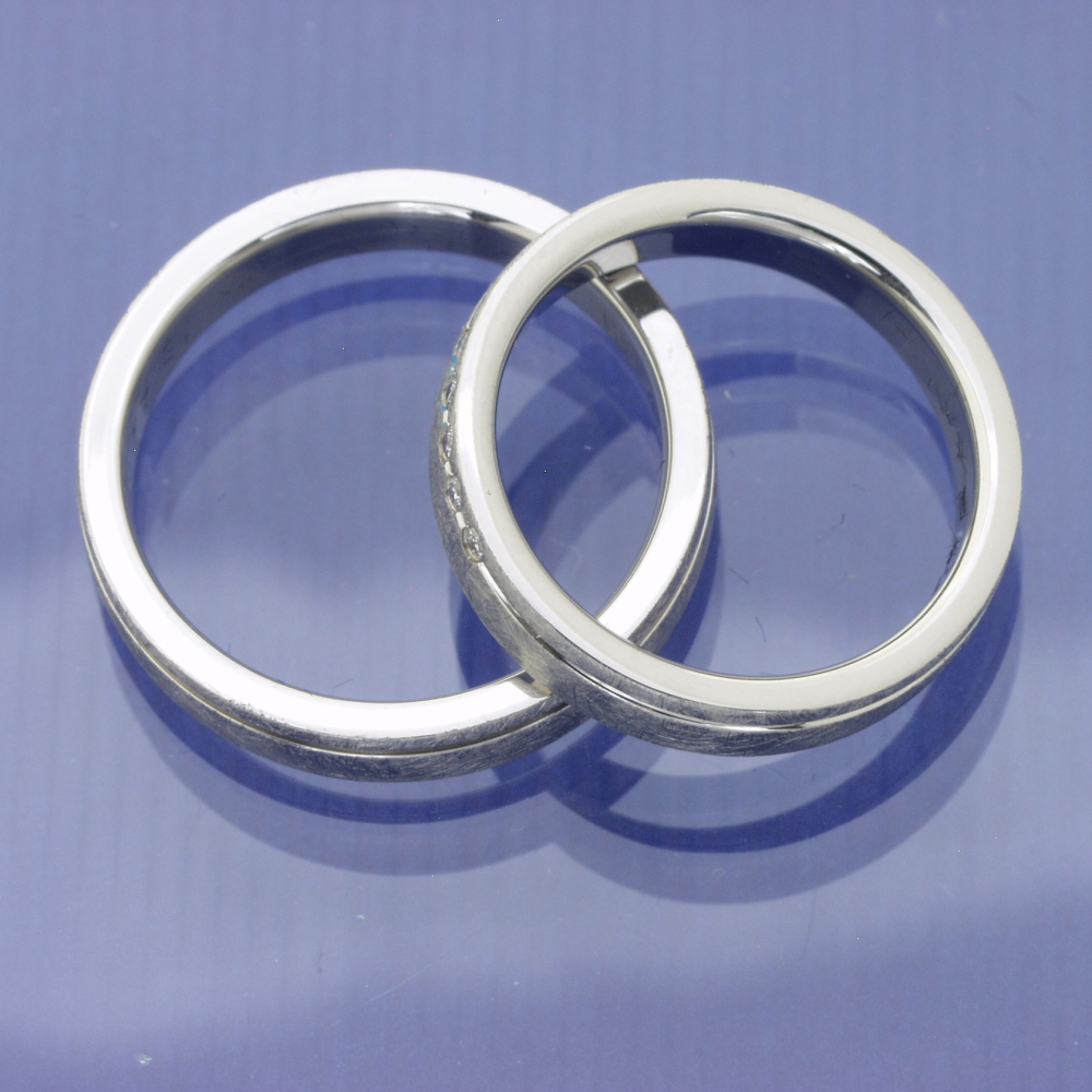 Preview: Verlobungsringe | Partnerringe aus Edelstahl mit Brillanten P3154472