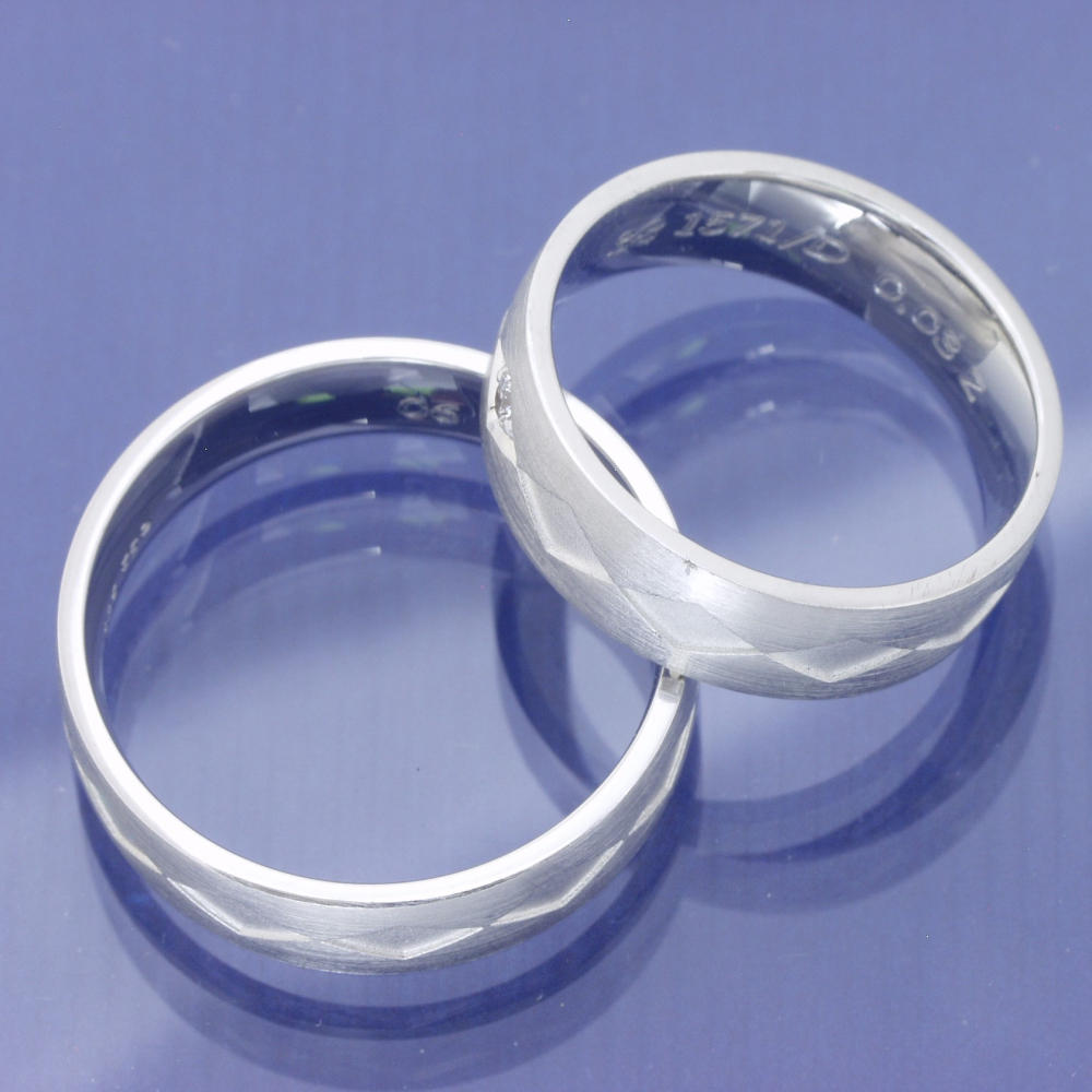 Preview: Eheringe aus 585 Weißgold mit Brillant P5093997