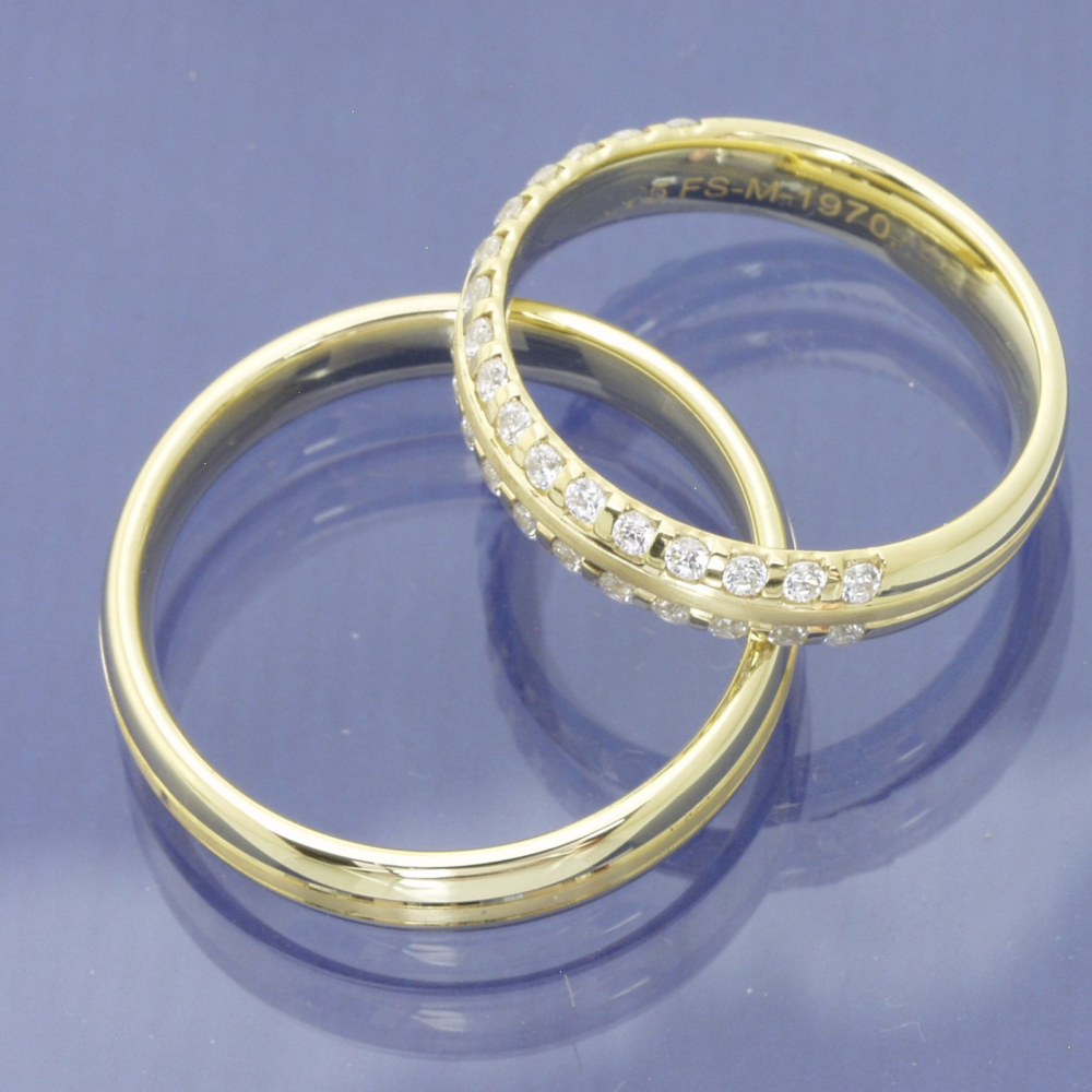 Preview: Eheringe aus 585 Gelbgold mit 0,225 ct G/Si Brillanten
