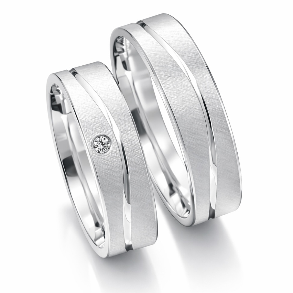 Verlobungsringe Freundschaftsringe umlaufende Glanzrille P6216775