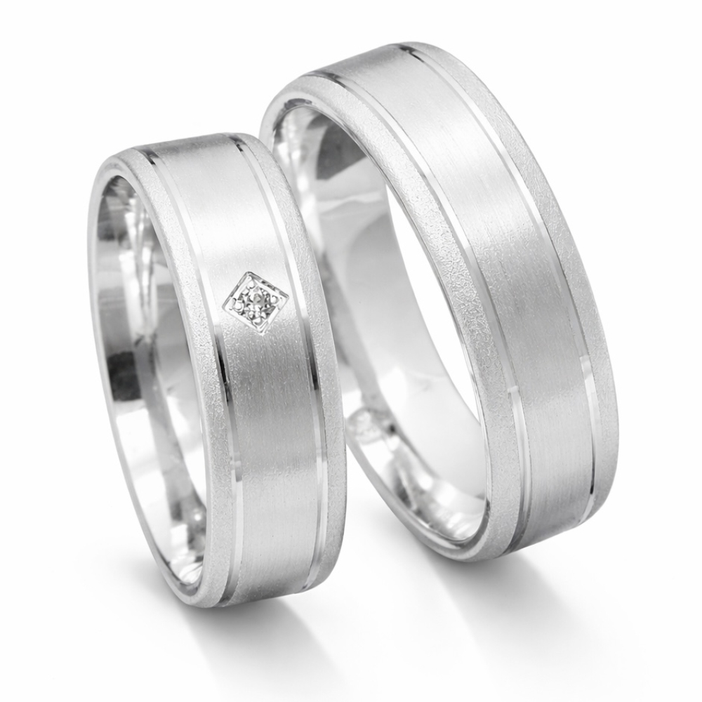 Mattierte 925 Silber Freundschaftsringe P6226792