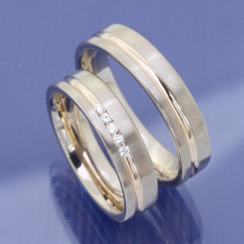 Bicolor Eheringe aus 600 Platin 585 Rotgold P7074022