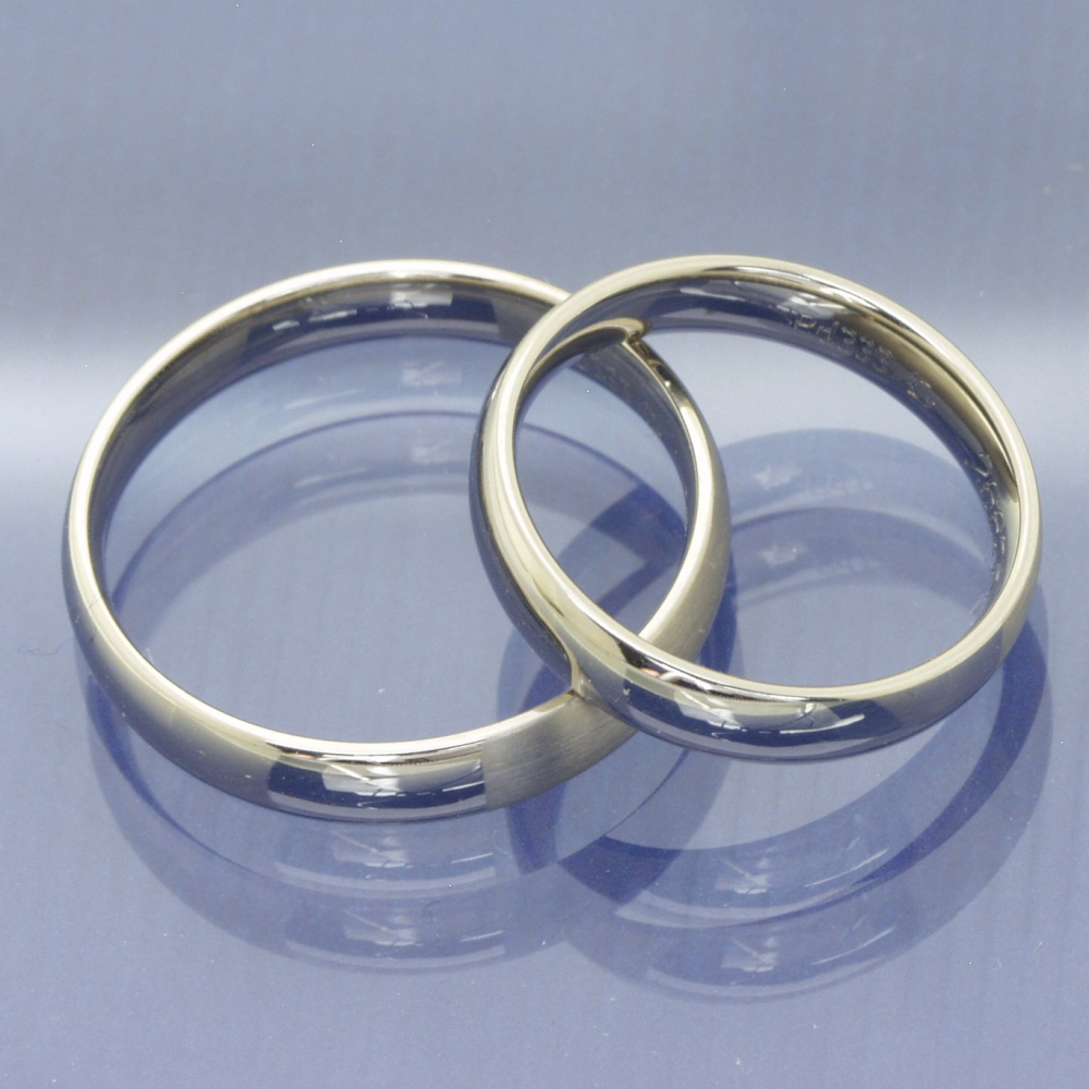 Preview: Glänzende Palladis Trauringe aus 333 Palladium – Schlank, robust und zeitlos