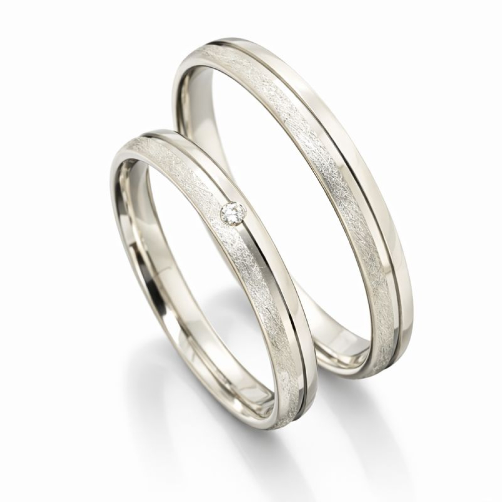 Palladis Trauringe aus 333 Palladium – harmonisches Spiel aus Matt und Glanz