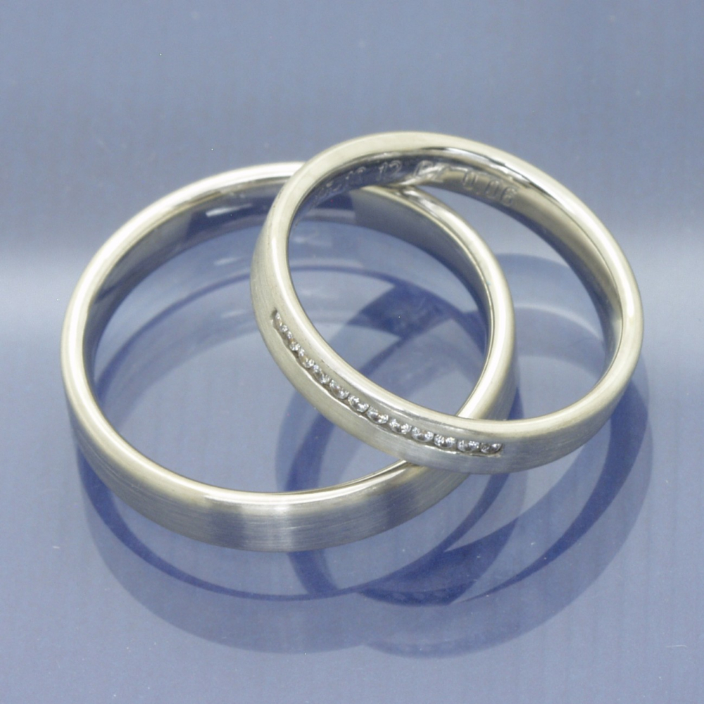 Preview: Trauringe aus 333 Palladium – modern, edel & mit feiner Brillanz