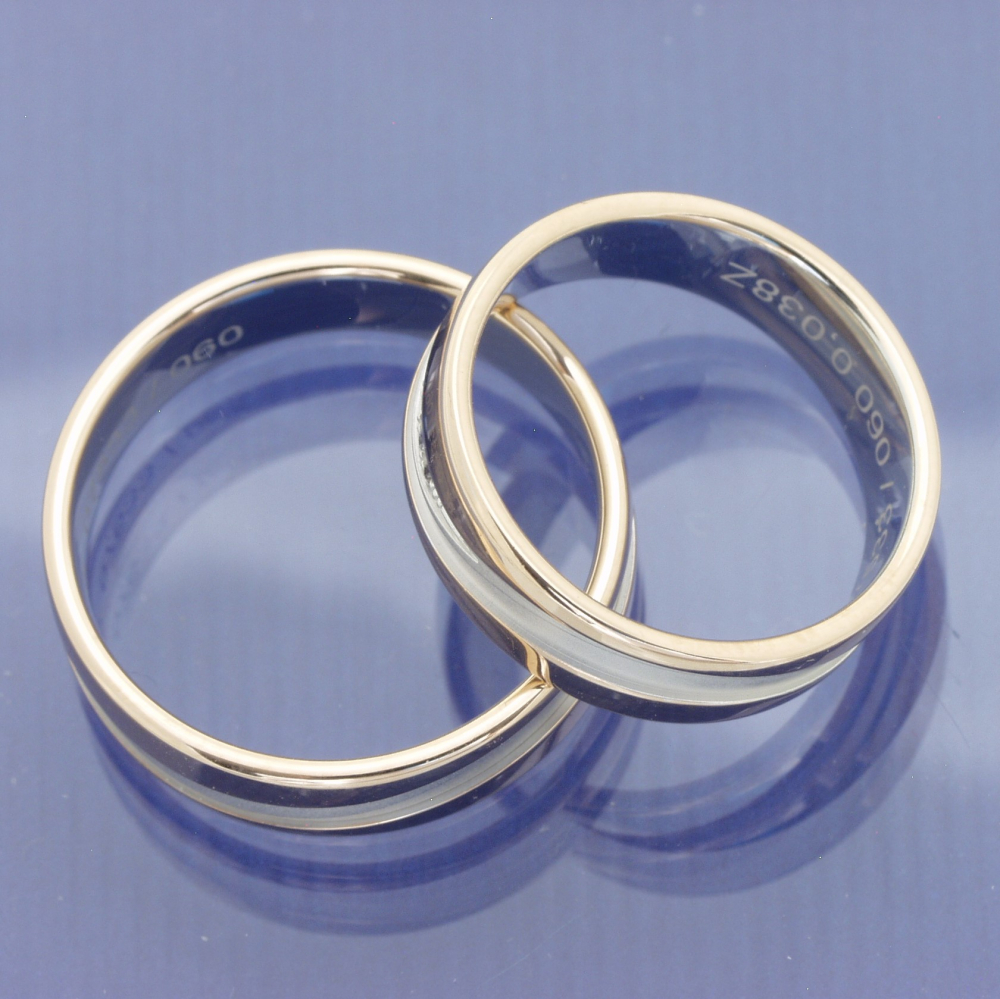 Preview: Edle Kontraste – Trauringe aus 585 Rot- und Weißgold