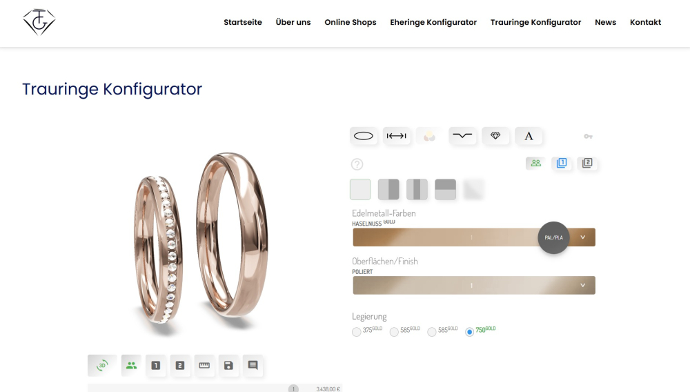 Platin 600 Trauringe mit Hammerschlag Oberfläche