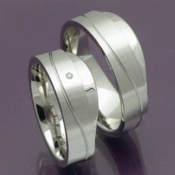Trauringe, Verlobungsringe aus 925 Silber mit Diamant 48/08015
