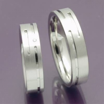 Trauringe, Verlobungsringe aus 925 Silber mit Brillant 48/08001-2