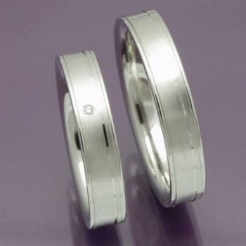 Trauringe, Verlobungsringe aus 925 Silber mit Diamant 48/08019-20