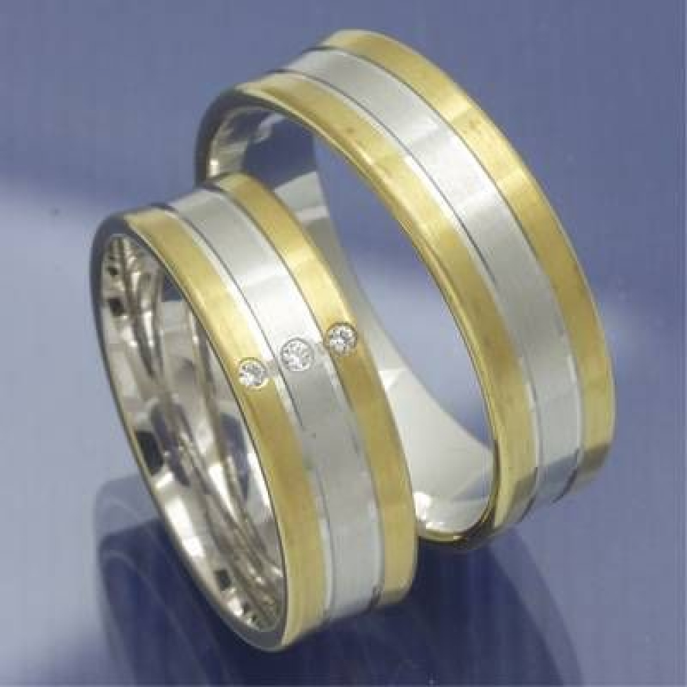 Gelbgold Weissgold Trauringe der Serie Spirit of Love P1049804