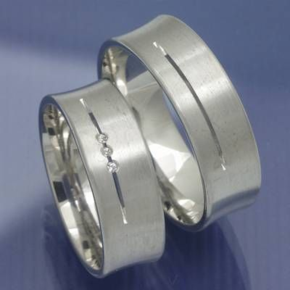 konkave Weissgold Trauringe der Serie Spirit of Love P1049821