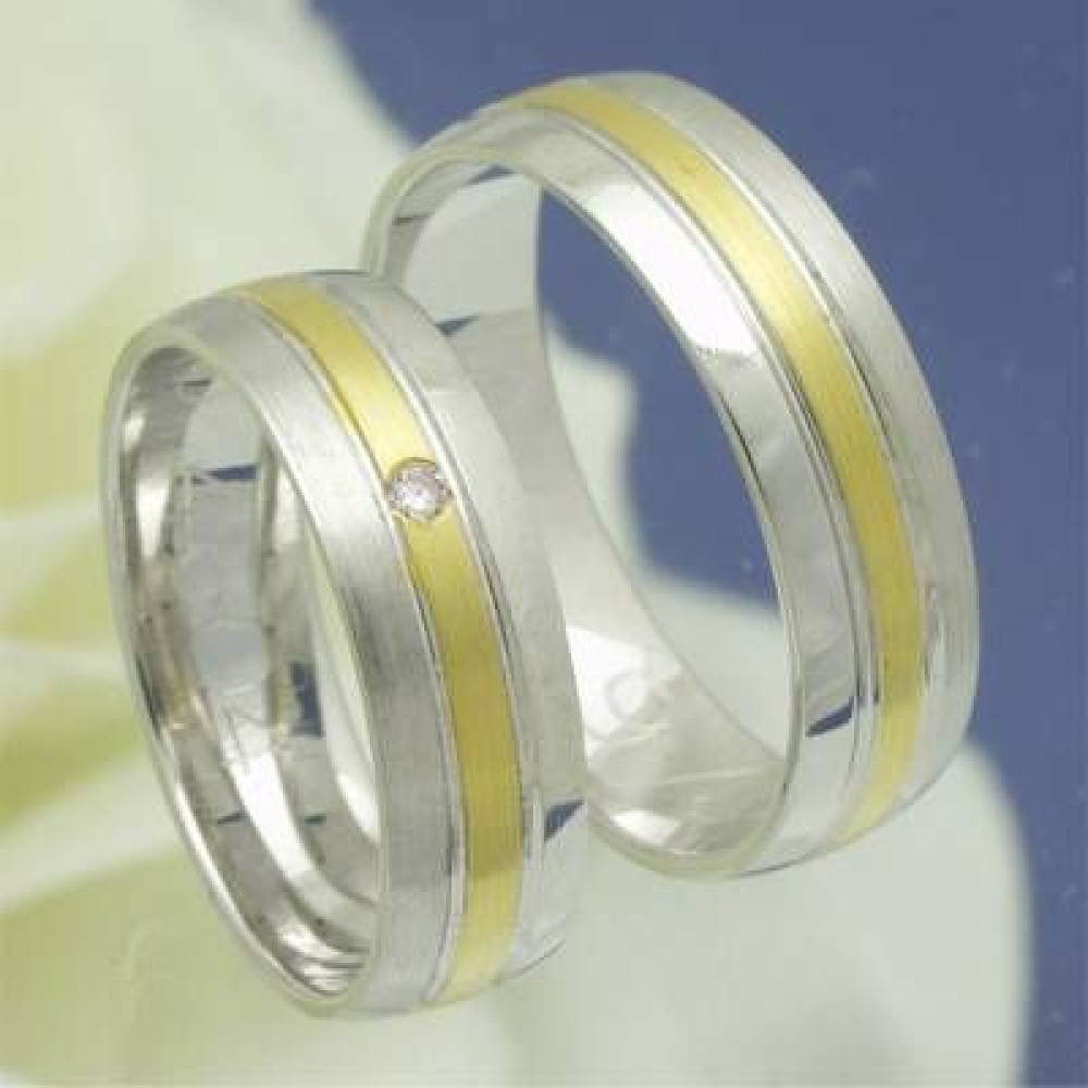 Eheringe Trauringe aus 585 Weiss und Gelbgold p1195939
