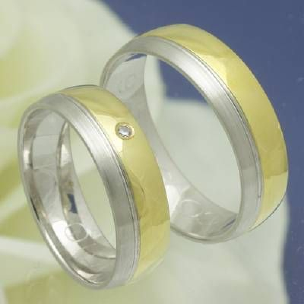 Eheringe Trauringe aus 585 Gelbgold und Weissgold p1195946