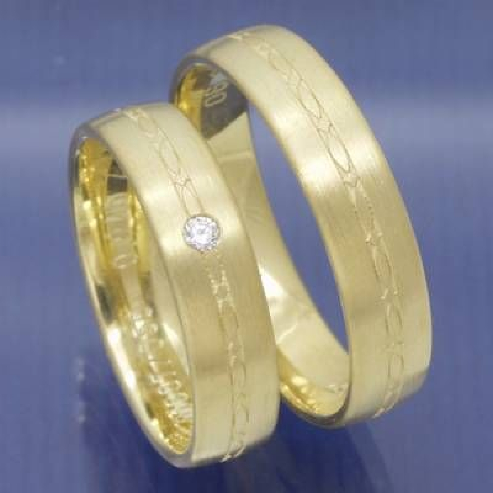 Gelbgold Partnerringe aus 585 Gold mit Brillant P1227366