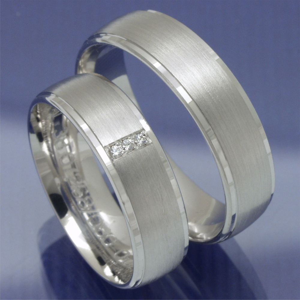 Trauringe Hochzeitsringe aus 585 Weissgold Modell Dejan P2151002