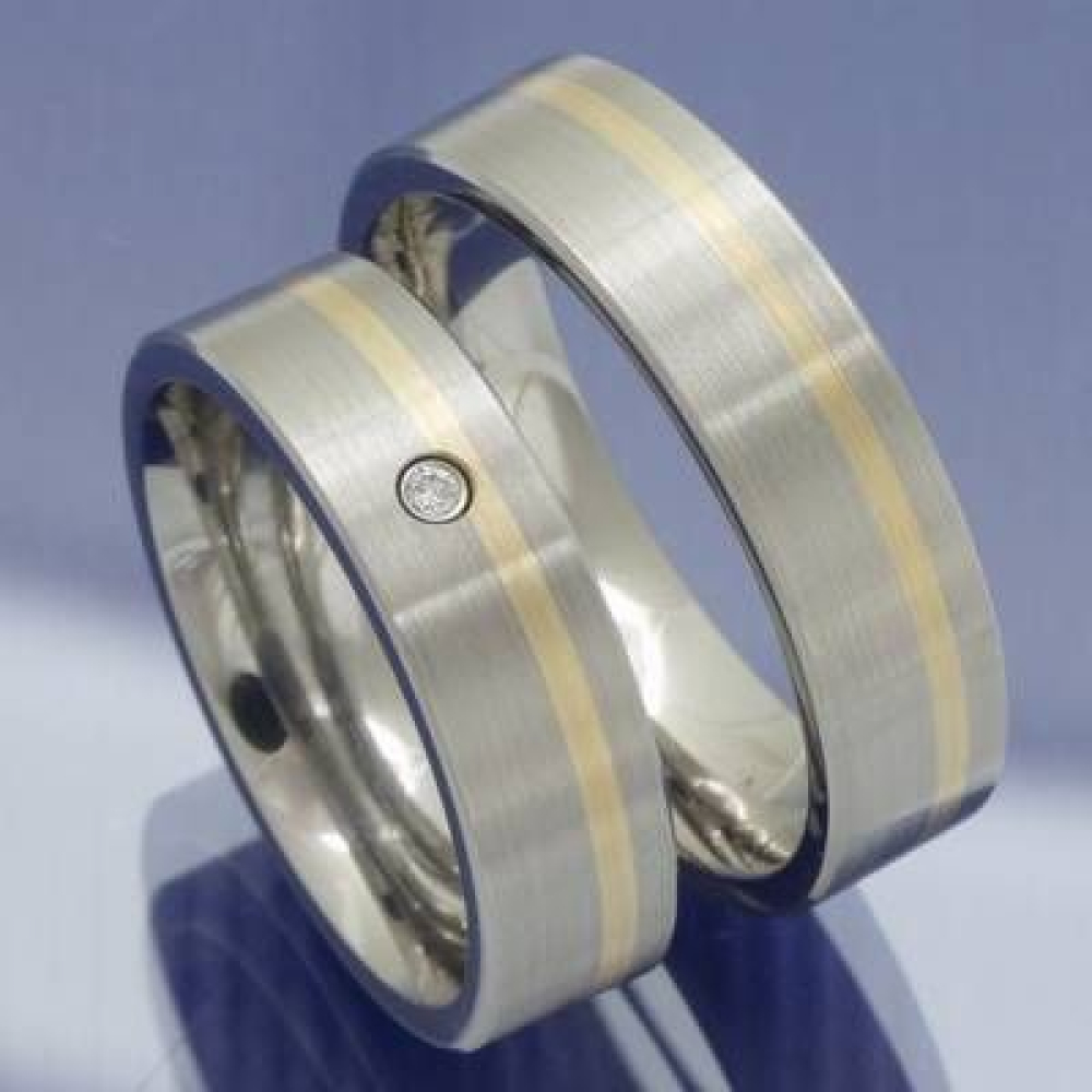 Edelstahl Gold Trauringe - Steel/Gold Tao P2271637