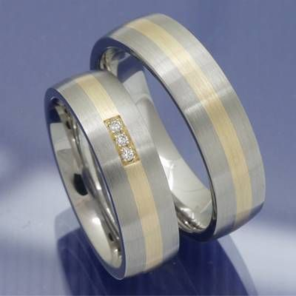 Edelstahl Gold Trauringe - Steel/Gold Callum P2271644