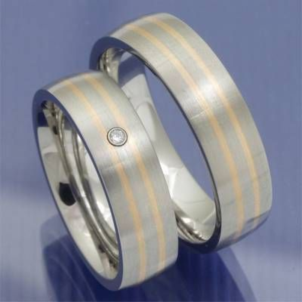 Edelstahl Gold Trauringe - Steel/Gold Rion P2271648