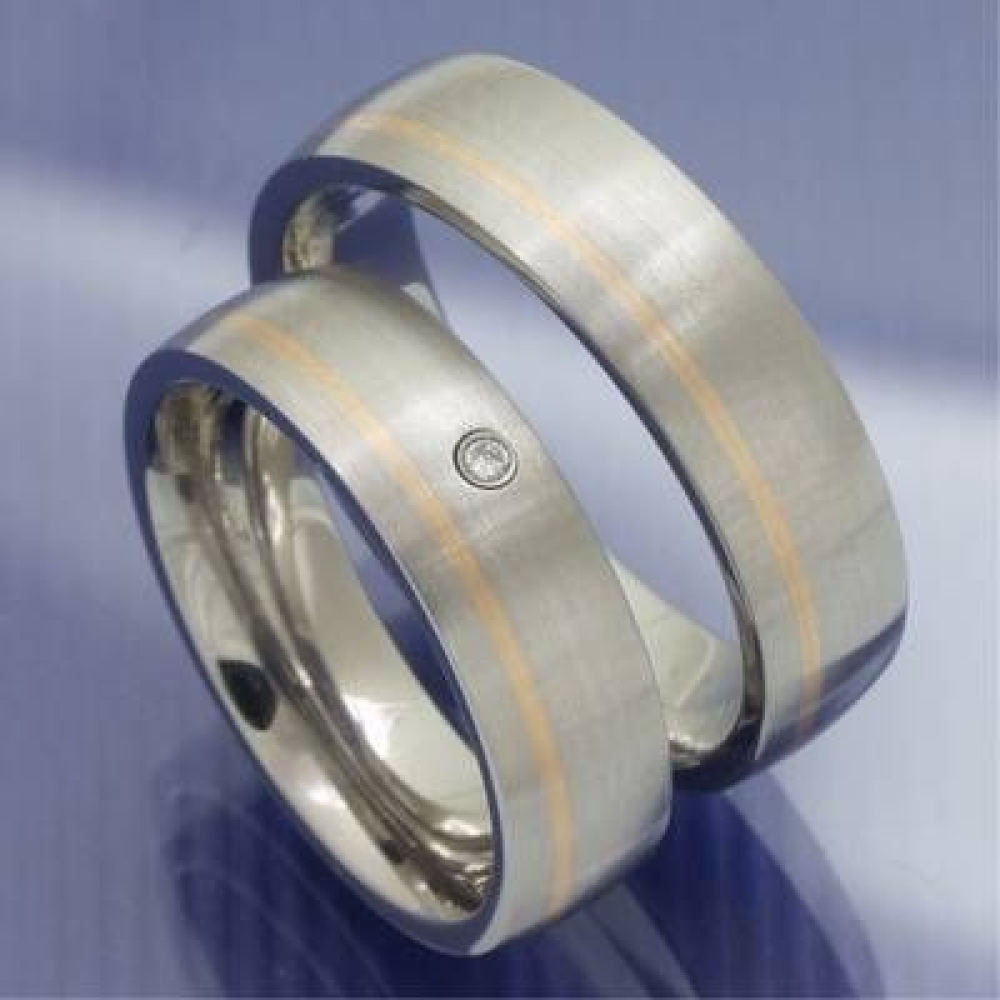 Edelstahl Gold Trauringe - Steel/Gold Coby P2271654