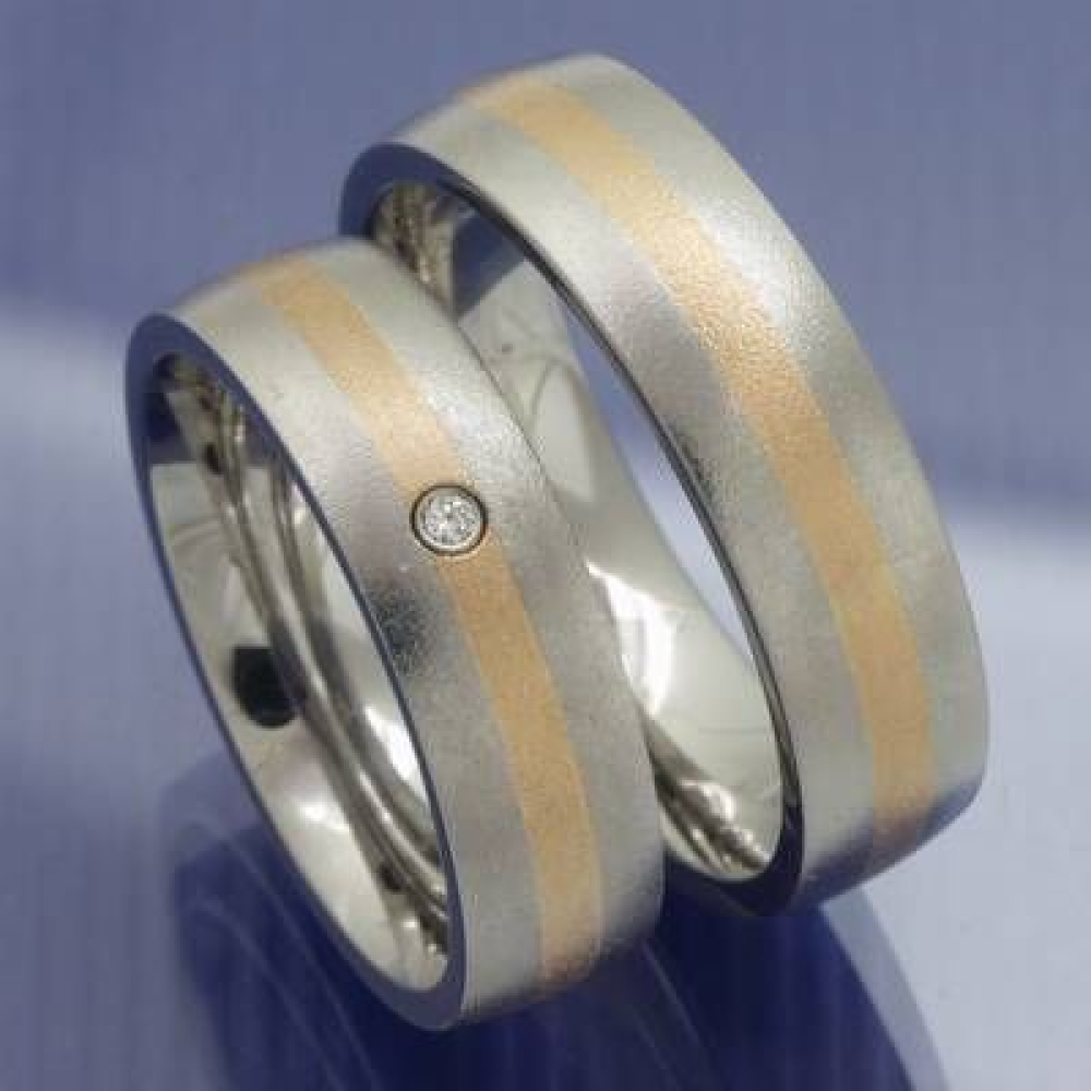 Edelstahl Gold Trauringe - Steel/Gold Lorine P2271668