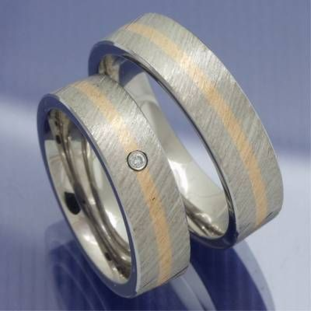 Edelstahl Gold Trauringe - Steel/Gold Adine P2271670