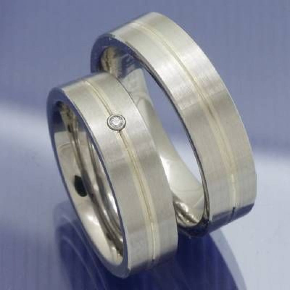 Edelstahl Gold Trauringe - Steel/Gold Tracy P2271673