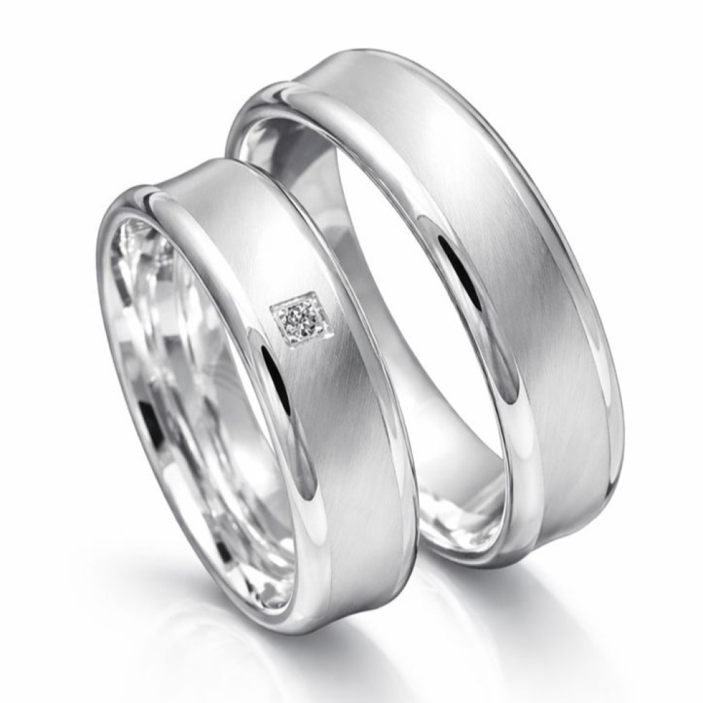 Konkave Freundschaftsringe Verlobungsringe aus Silber - Pia P4088470