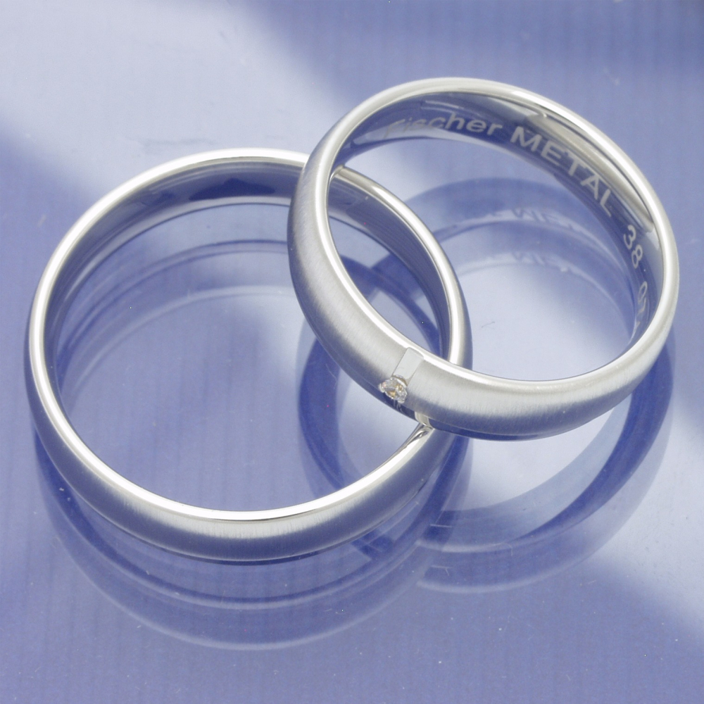 Preview: Eheringe aus 585 Weissgold mit Glanzstufe P4112898