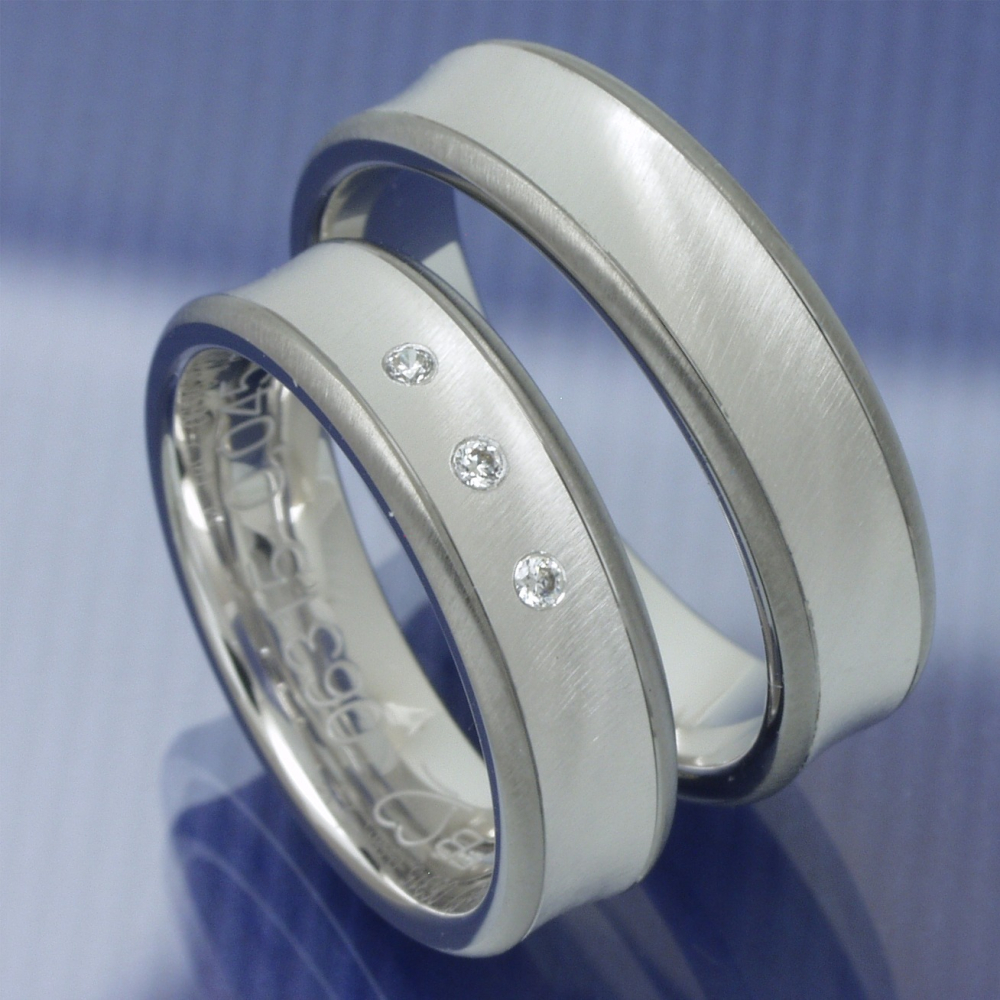 Black & White Collection Trauringe aus 585 Weissgold P5079048