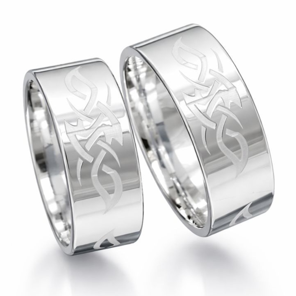 925 Verlobungsringe Freundschaftsringe mit Lasermuster P6226778