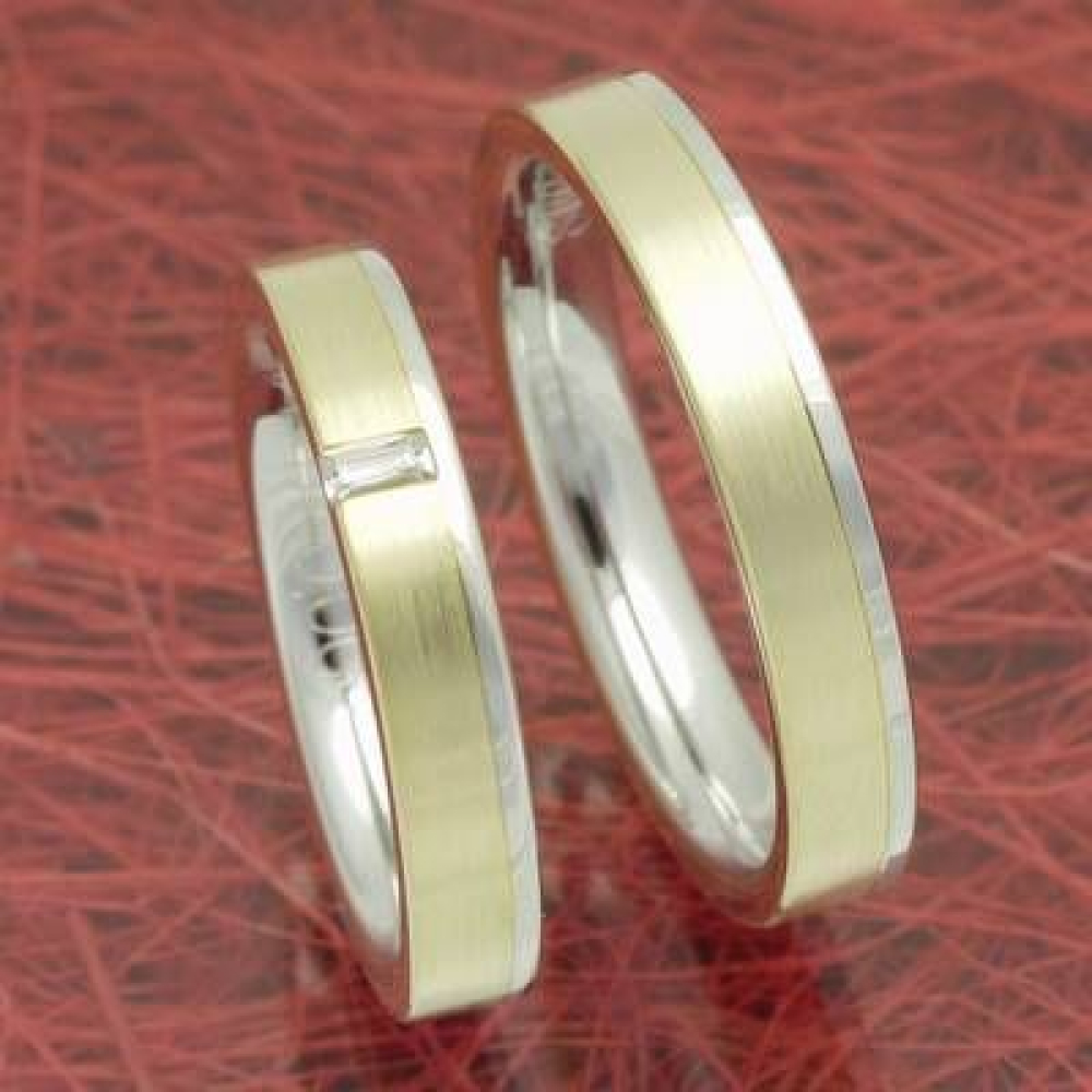 Trauringe Verlobungsringe aus 585 Gelb und Weißgold p6255660