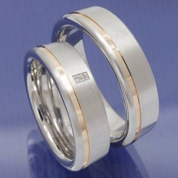 Bicolor Verlobungsringe und Trauringe 925 Silber mit Diamant P7087939