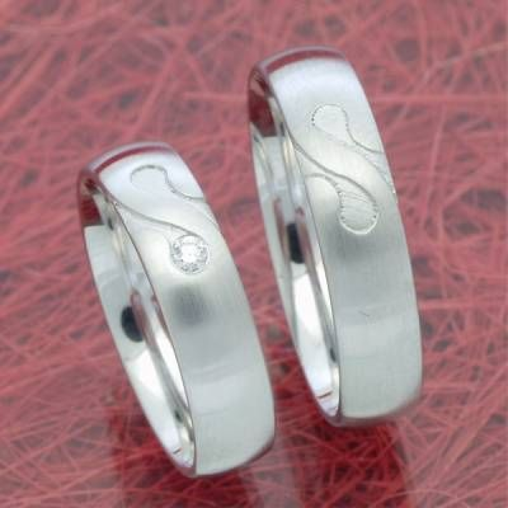 Eheringe, Trauringe aus 585 Weißgold 385066