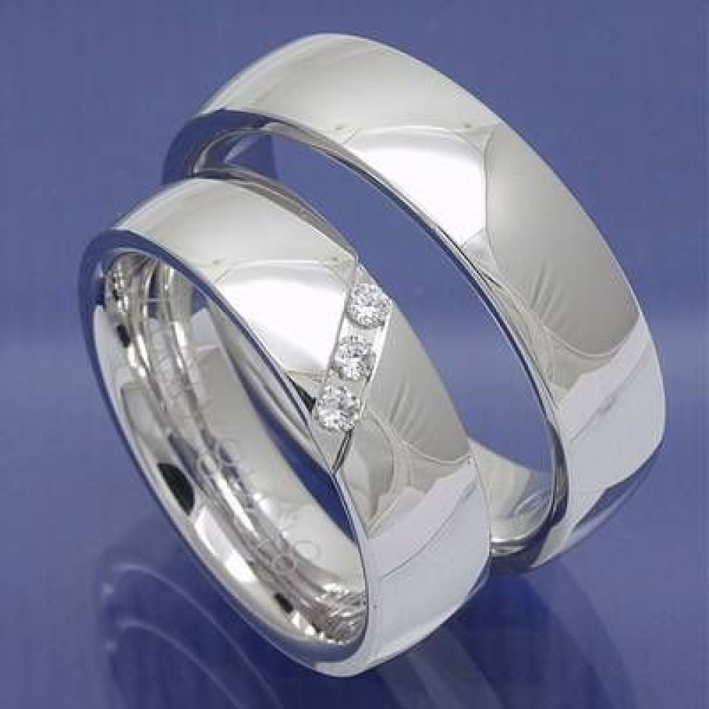 Trauringe aus 585 Weissgold mit 0,09 ct TW-si Brillanten P9308095