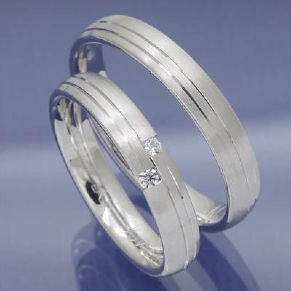 Partnerringe Trauringe aus 585 Weissgold mit Brillanten PA208150